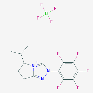 (5R)-5,6-二氢-5-异丙基-2-(2,3,4,5,6-五氟苯基)-8H-1,2,4-三唑[3,4-c][1,4]三氮唑四氟硼酸盐图片
