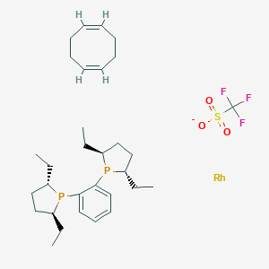 (+)-1,2-双((2S,5S)-2,5-二乙基膦)苯(环辛二烯)三氟甲磺酸铑(I)图片
