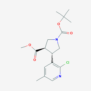 (Racemic trans)-1-tert-butyl 3-methyl 4-(2-Chloro-5-methylpyridin-3-yl)pyrrolidine-1,3-dicarboxylate图片