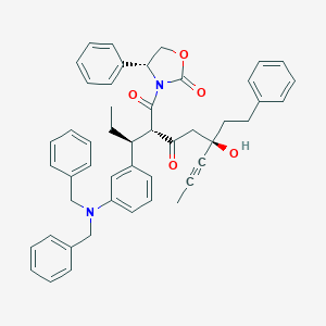 [4R-[3(2(S*),5(R*),4R]]-3-[2-[1-[3-[Bis(phenylmethyl)amino]phenyl]propyl]-5-hydroxy-1,3-dioxo-5-(2-phenylethyl)-6-octynyl]-4-phenyl-2-oxazolidinone图片