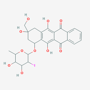 5,12-Naphthacenedione,7-((2,6-dideoxy-2-iodo-alpha-L-mannopyranosyl)oxy)-7,8,9,10-tetrahydro-6,9,11-trihydroxy-9-(hydroxymethyl)-,(7S,9S)-图片