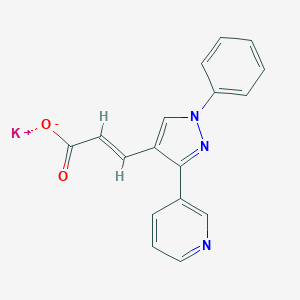 potassium 3-[1-phenyl-3-(pyridin-3-yl)-1H-pyrazol-4-yl]prop-2-enoate图片