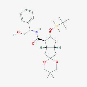 (3a'S,4'R,5'R,6a'R)-5'-[[(1,1-Dimethylethyl)dimethylsilyl]oxy]hexahydro-N-[(1R)-2-hydroxy-1-phenylethyl]-5,5-dimethyl-spiro[1,3-dioxane-2,2'(1'H)-pentalene]-4'-carboxamide图片