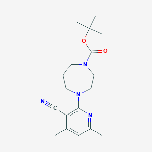 4-(3-Cyano-4,6-dimethylpyridin-2-yl)-[1,4]diazepane-1-carboxylic acid tert-butyl ester图片