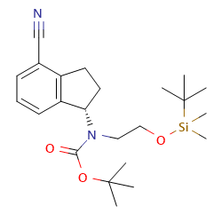 tert-butylN-{2-[(tert-butyldimethylsilyl)oxy]ethyl}-N-[(1S)-4-cyano-2,3-dihydro-1H-inden-1-yl]carbamate图片