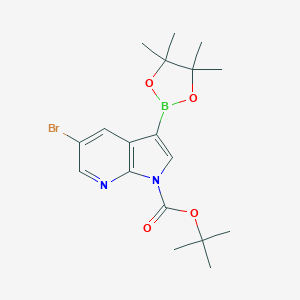 tert-butyl5-bromo-3-(4,4,5,5-tetramethyl-1,3,2-dioxaborolan-2-yl)-1H-pyrrolo[2,3-b]pyridine-1-carboxylate图片