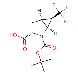 (1S,3S,5S,6R)-2-[(tert-butoxy)carbonyl]-6-(trifluoromethyl)-2-azabicyclo[3,1,0]hexane-3-carboxylicacid图片