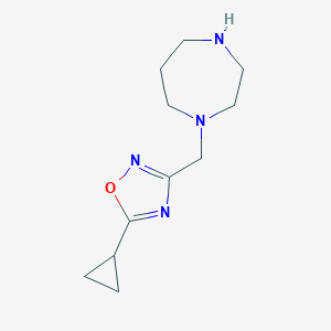 1-[(5-cyclopropyl-1,2,4-oxadiazol-3-yl)methyl]-1,4-diazepane图片