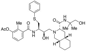 (3S,4aS,8aS)-2-[(2R,3R)-3-[(3-Acetoxy-2-methylbenzoyl)amino]-4-phenythiobutyl]-decahydro-N-(2-hydroxy-1,1-dimethylethyl)-3-isoquinolinecarboxamide图片