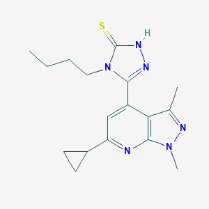 4-butyl-5-(6-cyclopropyl-1,3-dimethyl-1H-pyrazolo[3,4-b]pyridin-4-yl)-4H-1,2,4-triazole-3-thiol图片