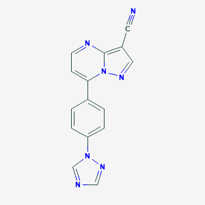 7-[4-(1H-1,2,4-Triazol-1-yl)phenyl]pyrazolo[1,5-a]pyrimidine-3-carbonitrile图片