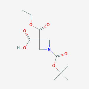 1-(Tert-butoxycarbonyl)-3-(ethoxycarbonyl)azetidine-3-carboxylicacid图片