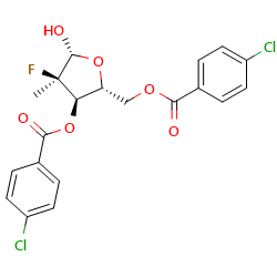 (2R,3R,4R,5R)-2-[(4-chlorobenzoyloxy)methyl]-4-fluoro-5-hydroxy-4-methyloxolan-3-yl4-chlorobenzoate图片