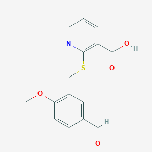 2-[(5-Formyl-2-methoxybenzyl)thio]nicotinic acid图片