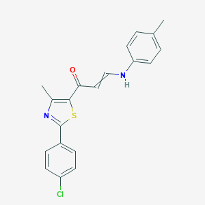(E)-1-[2-(4-Chlorophenyl)-4-methyl-1,3-thiazol-5-yl]-3-(4-toluidino)-2-propen-1-one图片