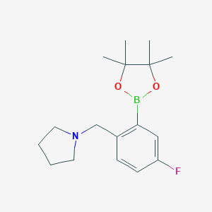 1-(4-Fluoro-2-(4,4,5,5-tetramethyl-1,3,2-dioxaborolan-2-yl)benzyl)pyrrolidine图片
