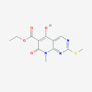 Ethyl 5-hydroxy-8-methyl-2-(methylthio)-7-oxo-7,8-dihydropyrido[2,3-d]pyrimidine-6-carboxylate图片