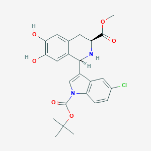 methyl(1R,3S)-1-(1-(tert-butoxycarbonyl)-5-chloro-1H-indol-3-yl)-6,7-dihydroxy-1,2,3,4-tetrahydroisoquinoline-3-carboxylate图片