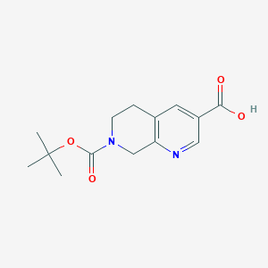 7-(Tert-Butoxycarbonyl)-5,6,7,8-tetrahydro-1,7-naphthyridine-3-carboxylicacid图片