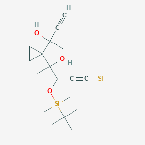 α-[1-[tert-Butyldimethylsilyloxy]-3-(trimethylsilyl)-2-propynyl]-α'-ethynyl-α,α'-dimethyl-1,1-cyclopropanedimethanol图片