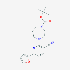 4-(3-Cyano-6-furan-2-yl-pyridin-2-yl)-[1,4]diazepane-1-carboxylic acid tert-butyl ester图片