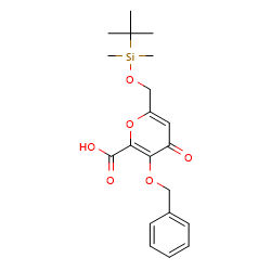3-Benzyloxy-6-(tert-butyl-dimethylsilanyloxymethyl)-4-oxo-4h-pyran-2-carboxylicacid图片