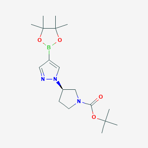 Tert-butyl(3R)-3-[4-(tetramethyl-1,3,2-dioxaborolan-2-yl)-1H-pyrazol-1-yl]pyrrolidine-1-carboxylate图片