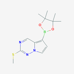 2-(methylsulfanyl)-5-(4,4,5,5-tetramethyl-1,3,2-dioxaborolan-2-yl)pyrrolo[2,1-f][1,2,4]triazine图片
