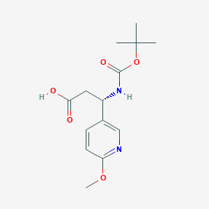 (S)-3-((tert-Butoxycarbonyl)amino)-3-(6-methoxypyridin-3-yl)propanoic acid图片