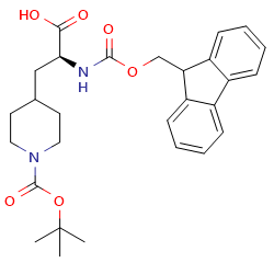 (2S)-2-(9H-Fluoren-9-ylmethoxycarbonylamino)-3-[1-[(2-methylpropan-2-yl)oxycarbonyl]piperidin-4-yl]propanoicacid图片