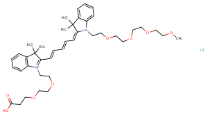 N-(m-PEG4)-N'-(PEG2-acid)-Cy5图片