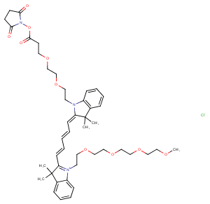 N-(m-PEG4)-N'-(PEG2-NHS ester)-Cy5图片