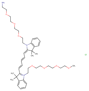 N-(m-PEG4)-N'-(amino-PEG3)-Cy5图片