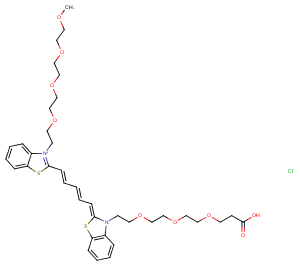 N-(m-PEG4)-N'-(Acid-PEG3)-benzothiazole Cy5图片
