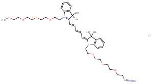N-(m-PEG4)-N'-(azide-PEG3)-Cy5图片