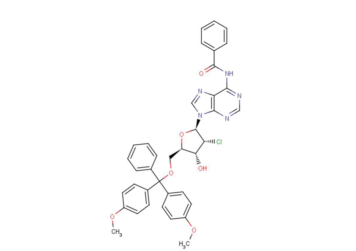 N6-Benzoyl-2'-chloro-5'-O-(4,4'-dimethoxytrityl)-2'-deoxyadenosine图片