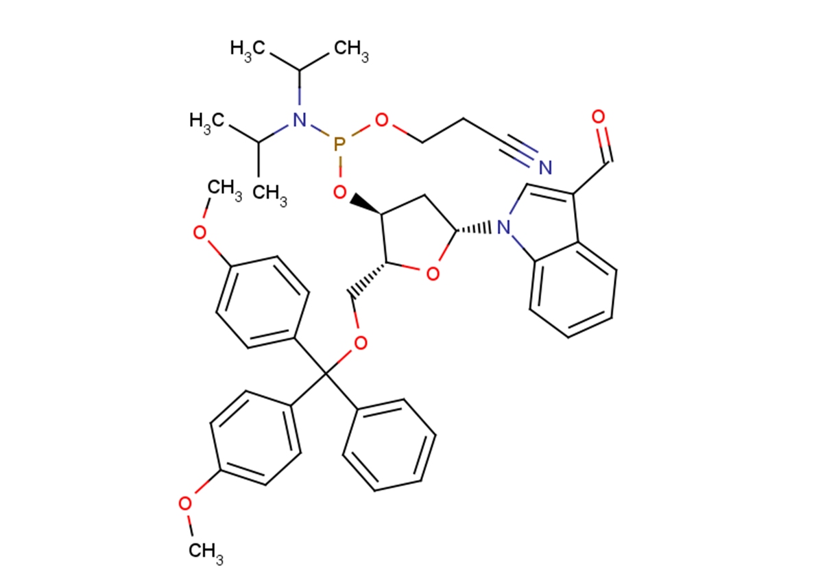 5'-O-(4,4'-Dimethoxytrityl)-2'-deoxy-3-formylindole-ribofuranosyl-3'-[(2-cyano ethyl)-(N,N-diisopropyl)]-phosphoramiditeͼƬ