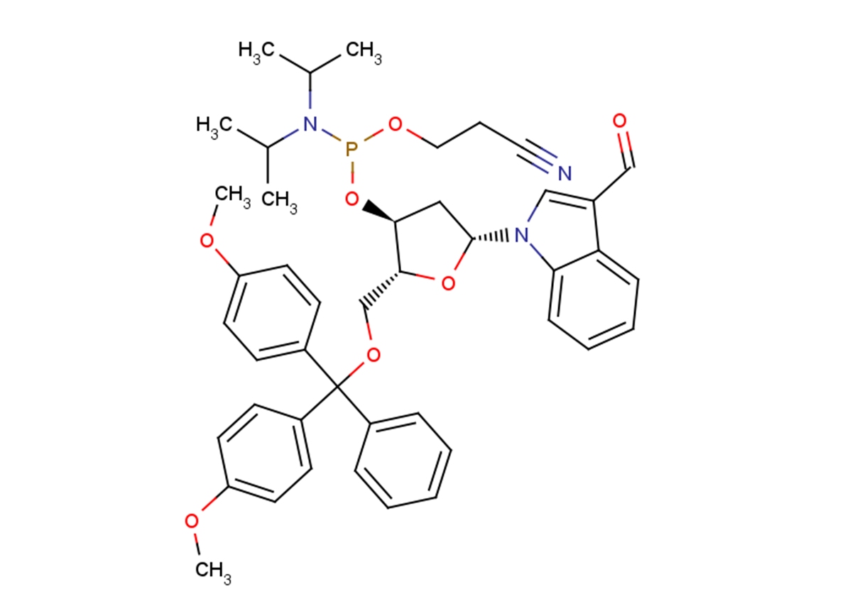 5'-O-(4,4'-Dimethoxytrityl)-2'-deoxy-3-formylindole-ribofuranosyl-3'-[(2-cyano ethyl)-(N,N-diisopropyl)]-phosphoramidite图片