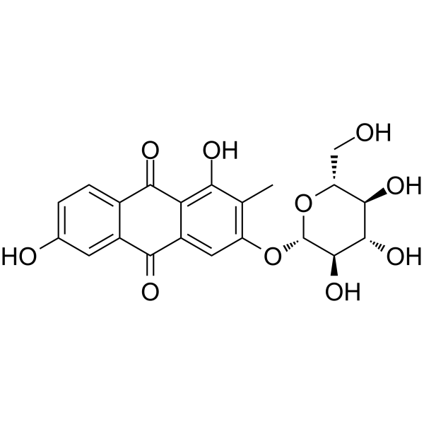 3-(β-D-Glucopyranosyloxy)-1,6-dihydroxy-2-methyl-9,10-anthracenedione图片