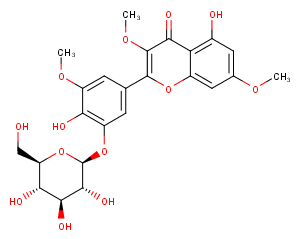 Myricetin 3,7,3'-trimethyl ether 5'-O-glucoside图片