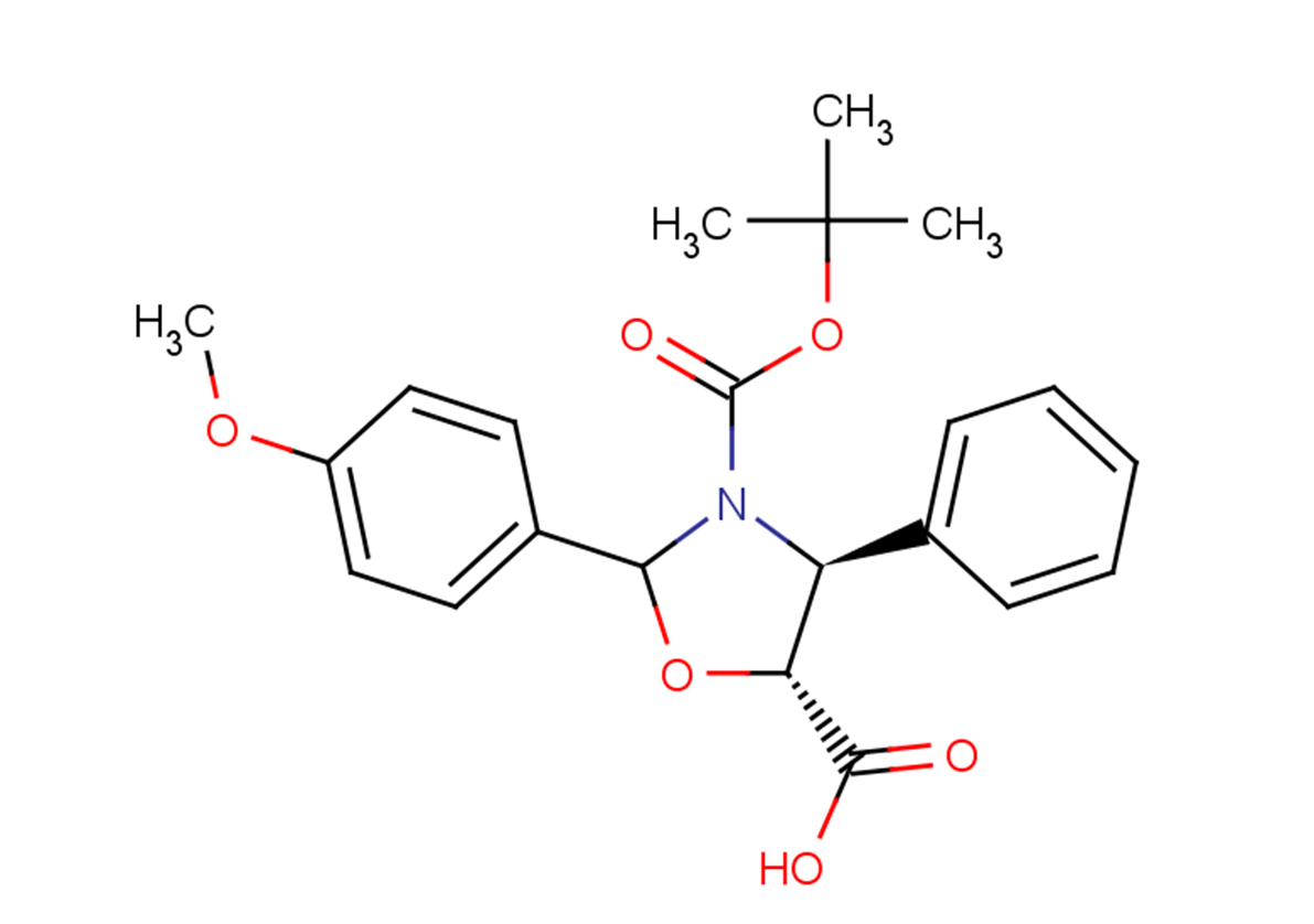 (4S,5R)-3-tert-butoxycarbony-2-(4-anisy)-4-phenyl-5-oxazolidinecarboxylic acid图片