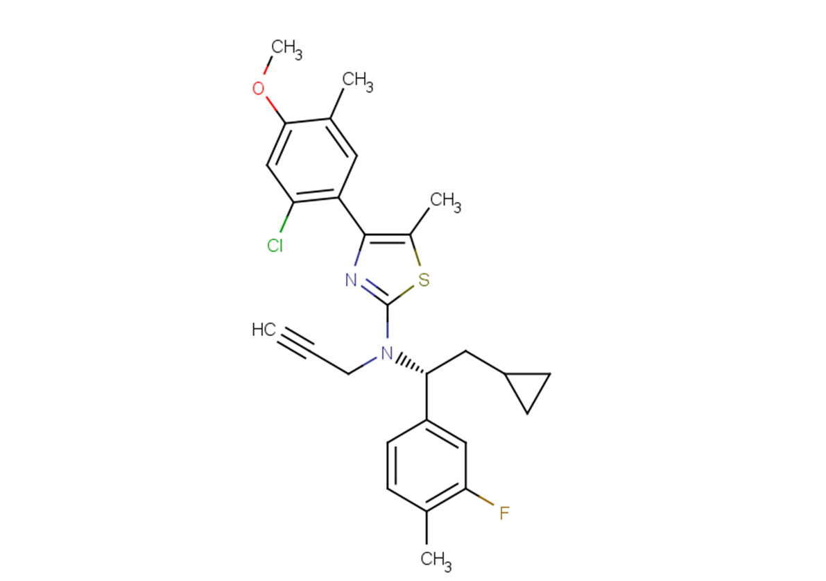 4-(2-chloro-4-methoxy-5-methylphenyl)-N-[(1A)-2-cyclopropyl-1-(3-fluoro-4-methylphenyl)ethyl]-5-methyl-N-(2-propyn-1-yl)-2-thiazolamine图片