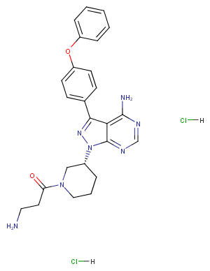 3-amino-1-[(3R)-3-[4-amino-3-(4-phenoxyphenyl)-1H-pyrazolo[3,4-d]pyrimidin-1-yl]piperidin-1-yl]propan-1-one dihydrochloride图片