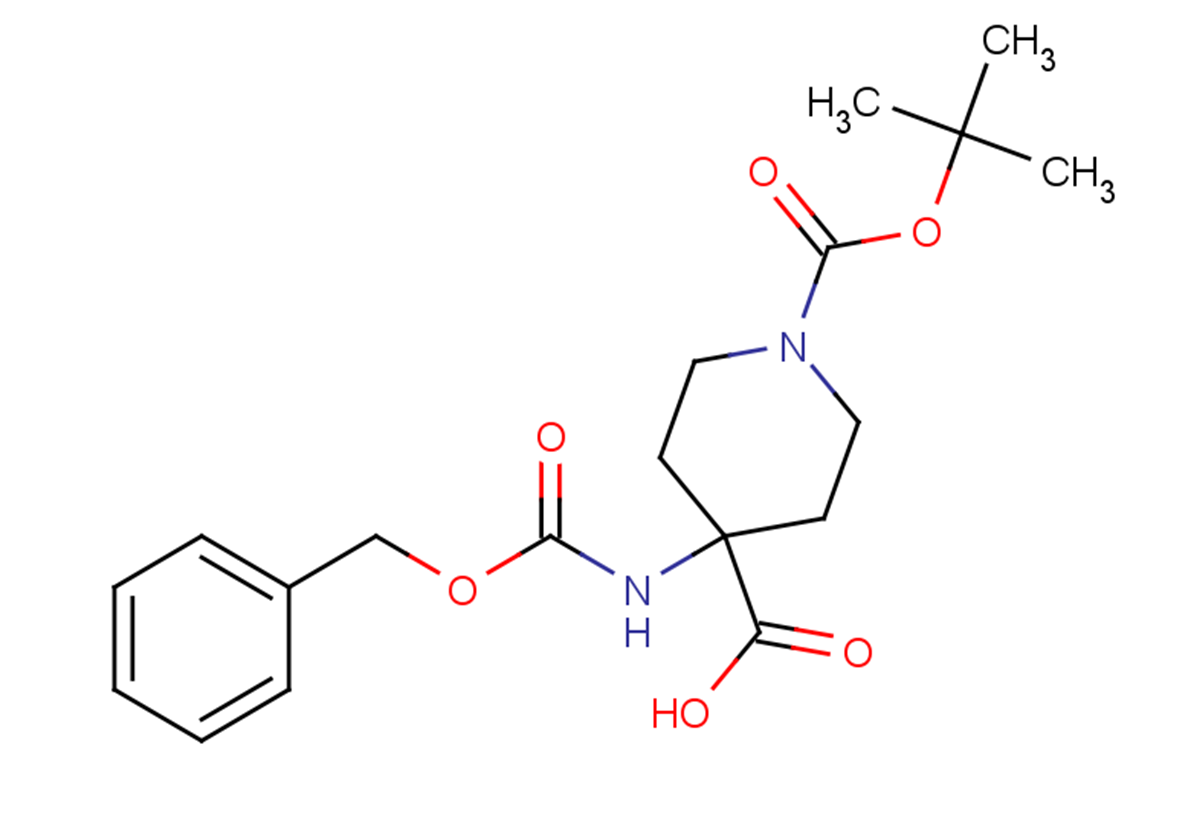 4-benzyloxycarbonylamino-piperidine-1,4-dicarboxylic acid mono-tert-butyl ester图片