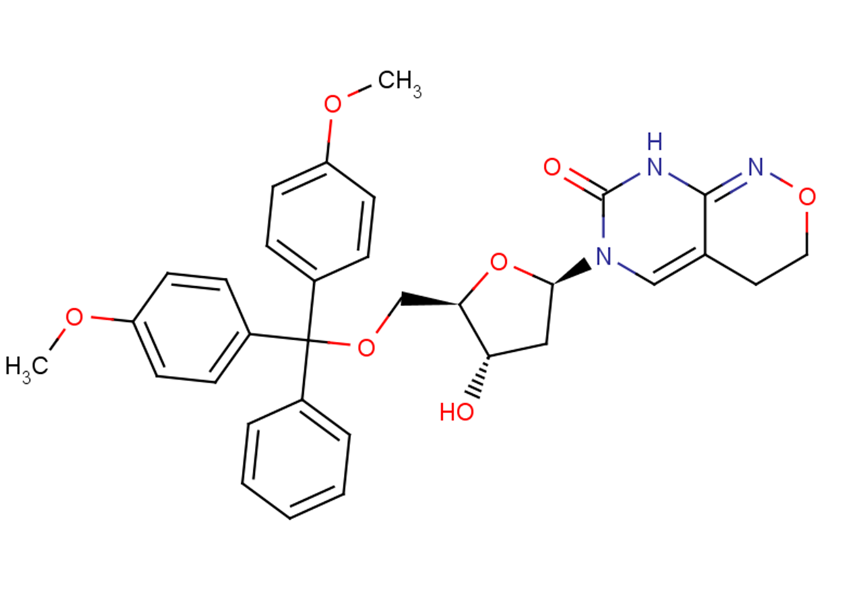 6-(β-D-5-O-(4,4'-Dimethoxytrityl)-2-deoxyribofuranosyl)-3,4-dihydro-8H-pyrimido[4,5-c][1,2]oxazin-7-one图片
