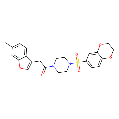 1-[4-(2,3-dihydro-1,4-benzodioxine-6-sulfonyl)piperazin-1-yl]-2-(6-methyl-1-benzofuran-3-yl)ethan-1-one图片