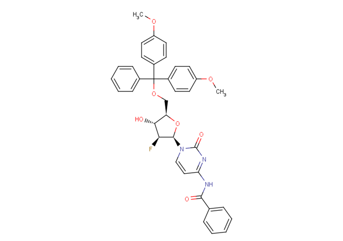 N4-Benzoyl-5'-O-(4,4'-dimethoxytrityl)-2'-deoxy-2'-fluoro-b-D-arabinocytidine图片