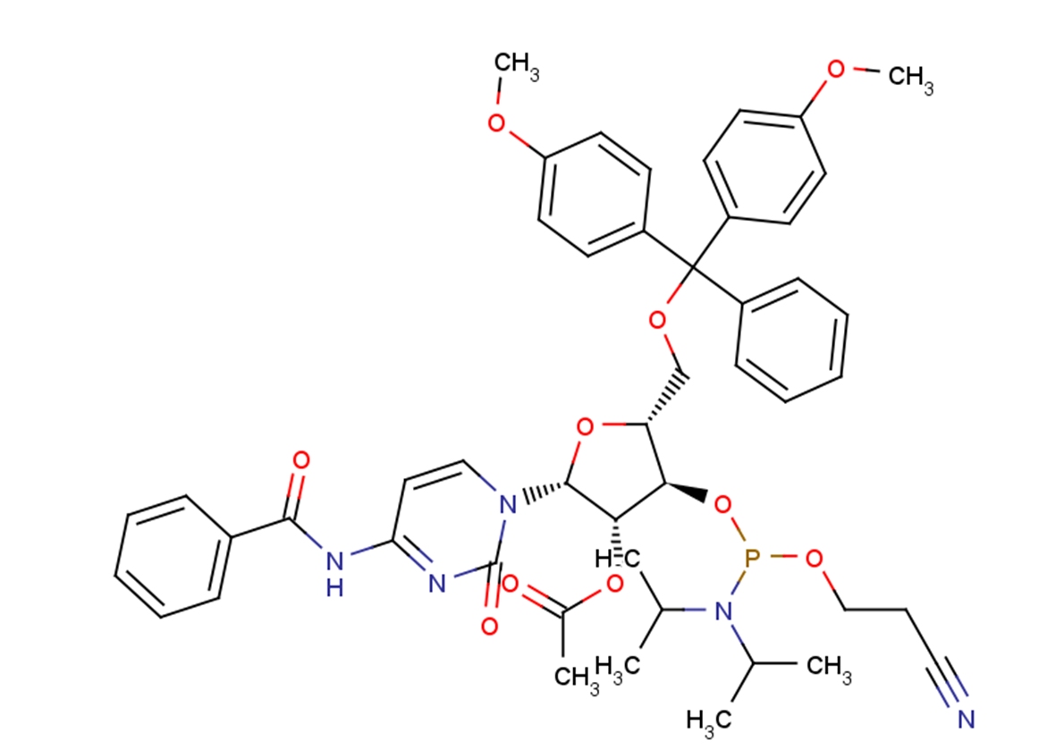 2'-O-Acetyl-N4-benzoyl-5'-O-(4,4'-dimethoxytrityl)arabinocytidine 3'-O-phosphoramidite图片