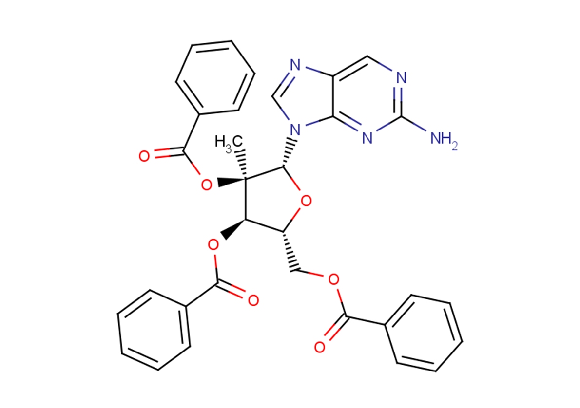 2-Amino-9-[(2,3,5-tri-O-benzoyl-2-C-methyl-β-D-ribofuranosyl)]-9H-purine图片