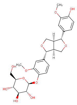 (-)-Pinoresinol 4-O-glucoside图片